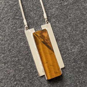 Long Tiger's Eye Pendant Necklace | Jenny Bird